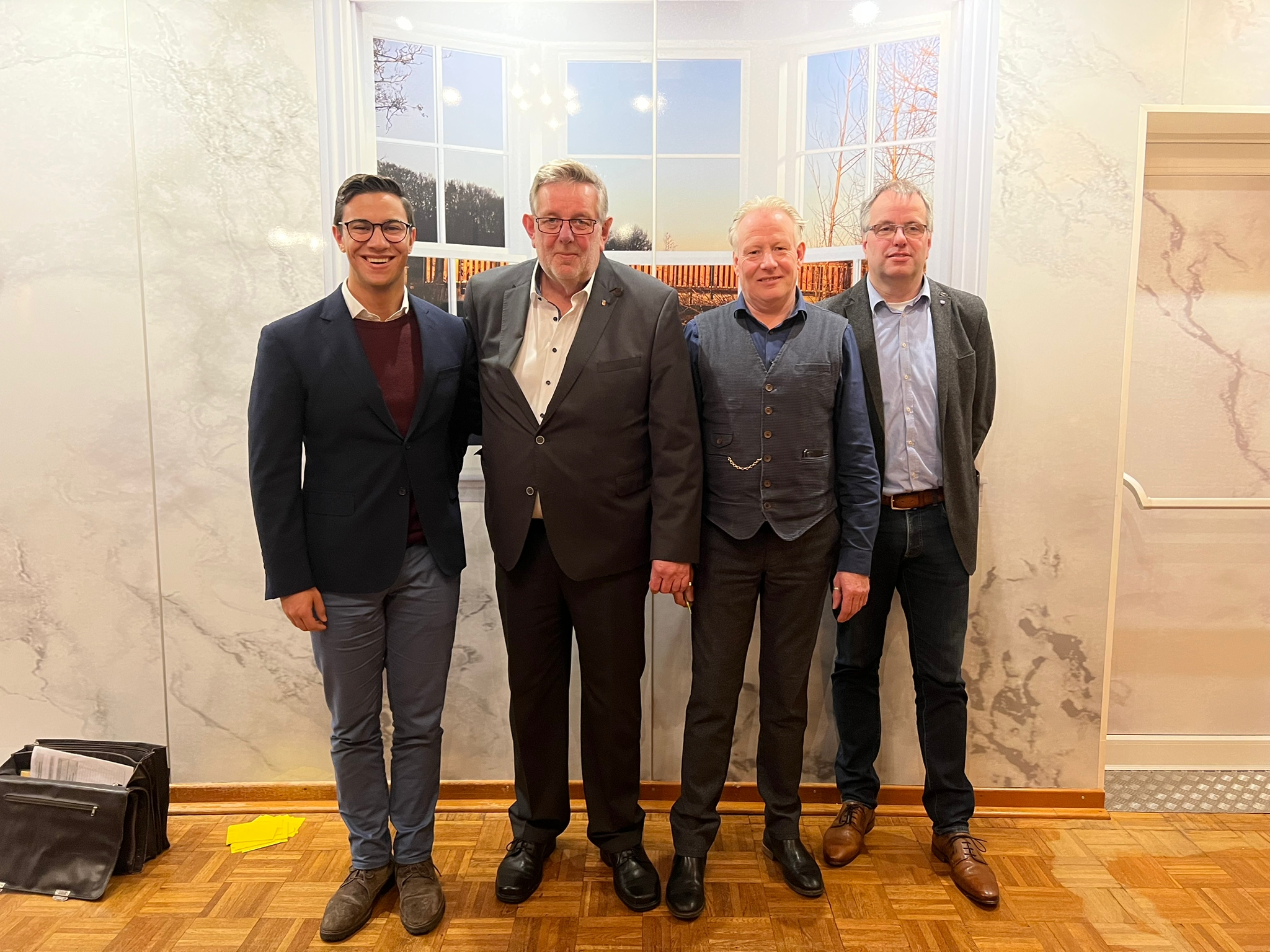 Im Bild: Carsten-Peter Brodersen, Wilhelm Krumbügel, Knud Friedrichsen und Aaron Akkuzu